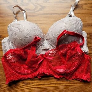 SOPHIE B. | RED & BEIGE BRAS, SIZE 34B